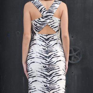 ANIMAL PRINT WHITE DRESS