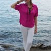 FUCHSIA LACE-UP SHIRT