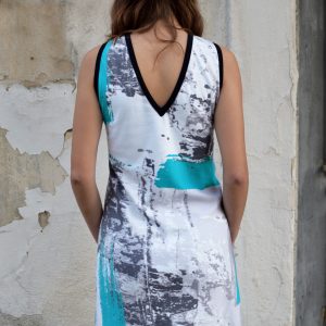 HALTERNECK PRINTED DRESS